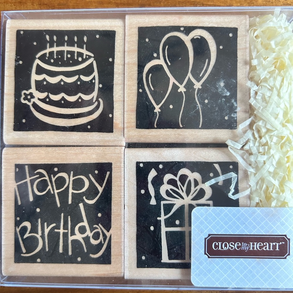 Close to My Heart Birthday Stamp Set - Black and White